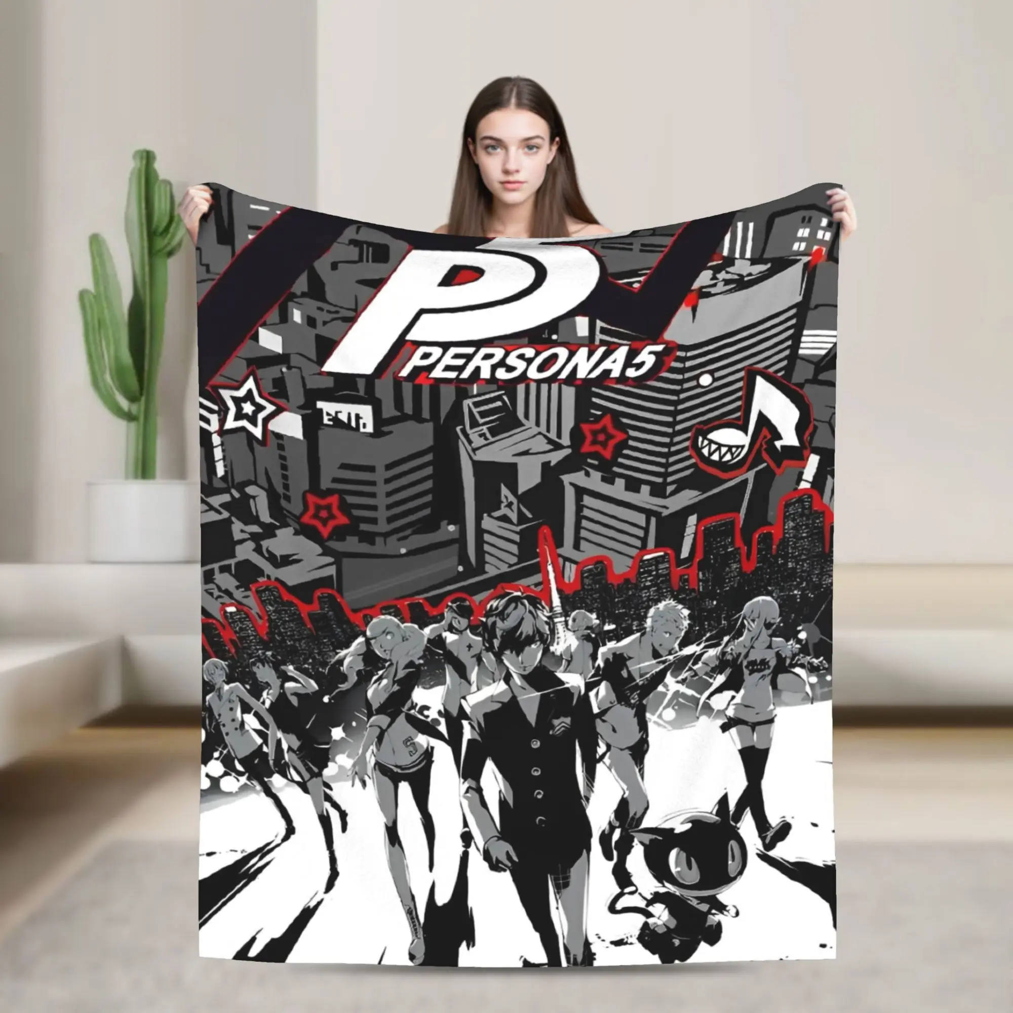 Persona  P5  Blankets Anime  Flannel Throw Blanket Bedroom Sofa Decoration Soft Warm Bedsprea