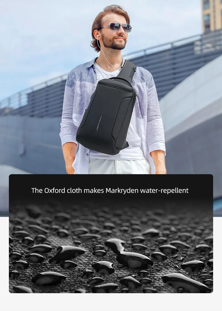 MARK RYDEN Large Capacity Crossbody Shoulder Bag For Men Travel Sling Bag Fits in 11inch Pad