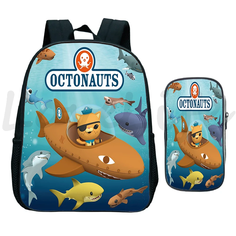 2Pcs/Sets The Octonauts Backpack Toddler Kindergarten Bags Kids School Bags Pen Bag Boys Girls Cartoon Bookbags Children Mochila