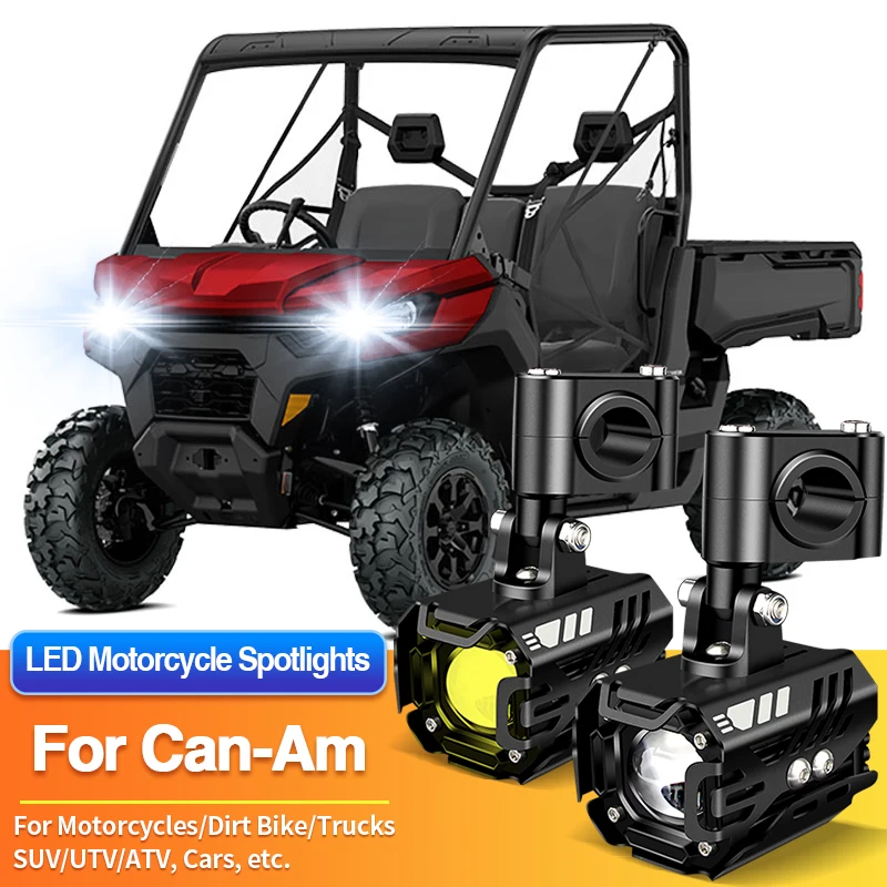 

1/2PCS LED Motorcycles Headlight Dual Color Spotlight Truck Car SUV ATV for Can-Am Renegade/Ryker 600 Ace/Spyder F3 SE6/F3-S SM6