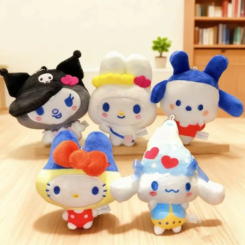 Kawaii Pochacco Cinnamoroll llavero de muñeco de peluche Sweetheart Melodytchi Mimichi juguetes de peluche colgante de dibujos animados Kuromi bolsa colgante