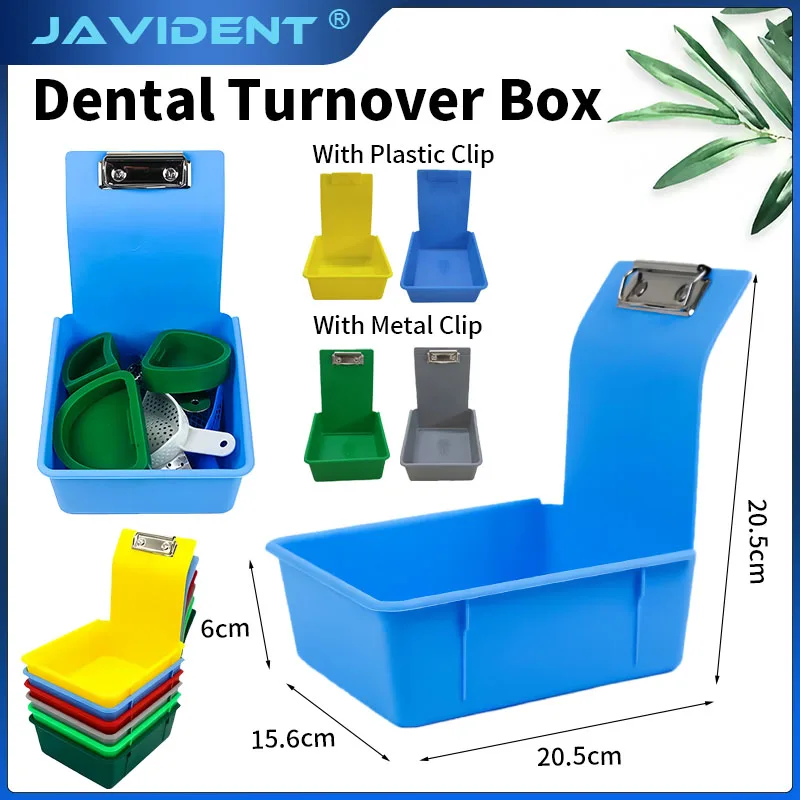 5Pcs JAVIDENT Dental Clamp/Plastic Clip Storage Tray Heavy-Duty Denture Technician Transport Box Dental Model Organization Box