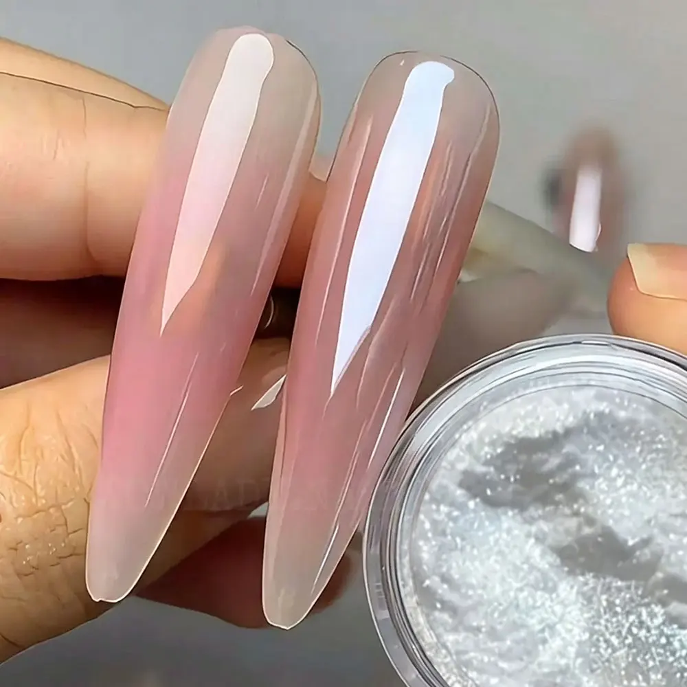1Jar Super Bright Plating Aurora Nail Powder High Transparent Moonlight Nail Art Pigment High Glossy Chrome Nail Glitter Dust E2