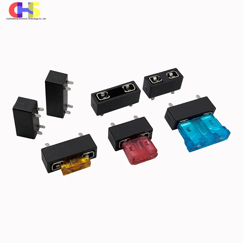 5pcs Mini Small Medium Car Fuse Holder 4Pin Insertion Type PCB Panel Mount Insurance Safety Socket 2A 5A 10A 15A 20A 25A 30A 40A