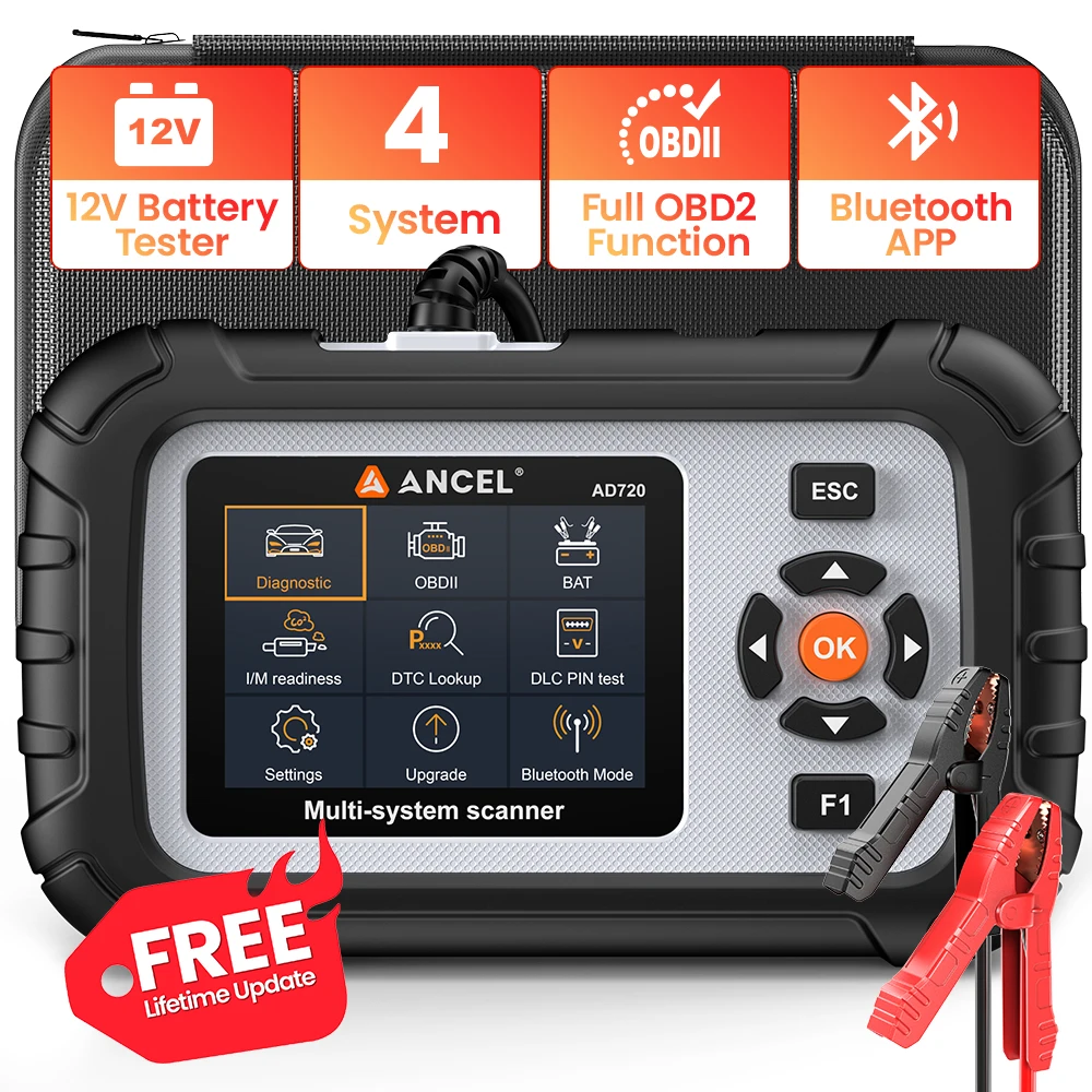 

ANCEL AD720 OBD2 сканер ABS SRS сканер передачи двигателя считыватель кодов тестер батареи сканер полный OBD2 диагностический инструмент
