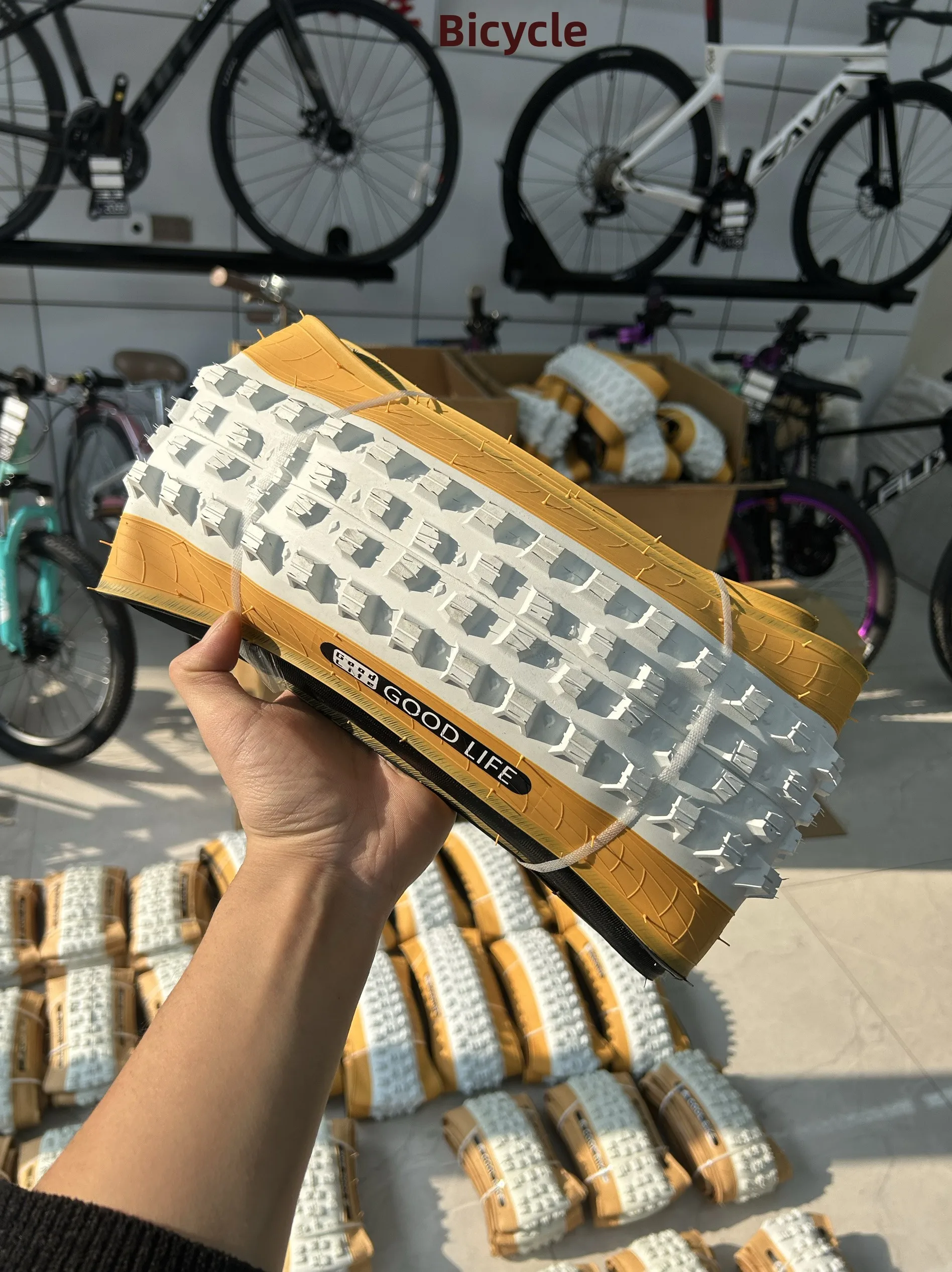 

White Mountain Bike Yellow Tire Downhill Dirt Slope DH AM Special Outer Tire 27.5 24 Bicycle Riding Equipment Accories