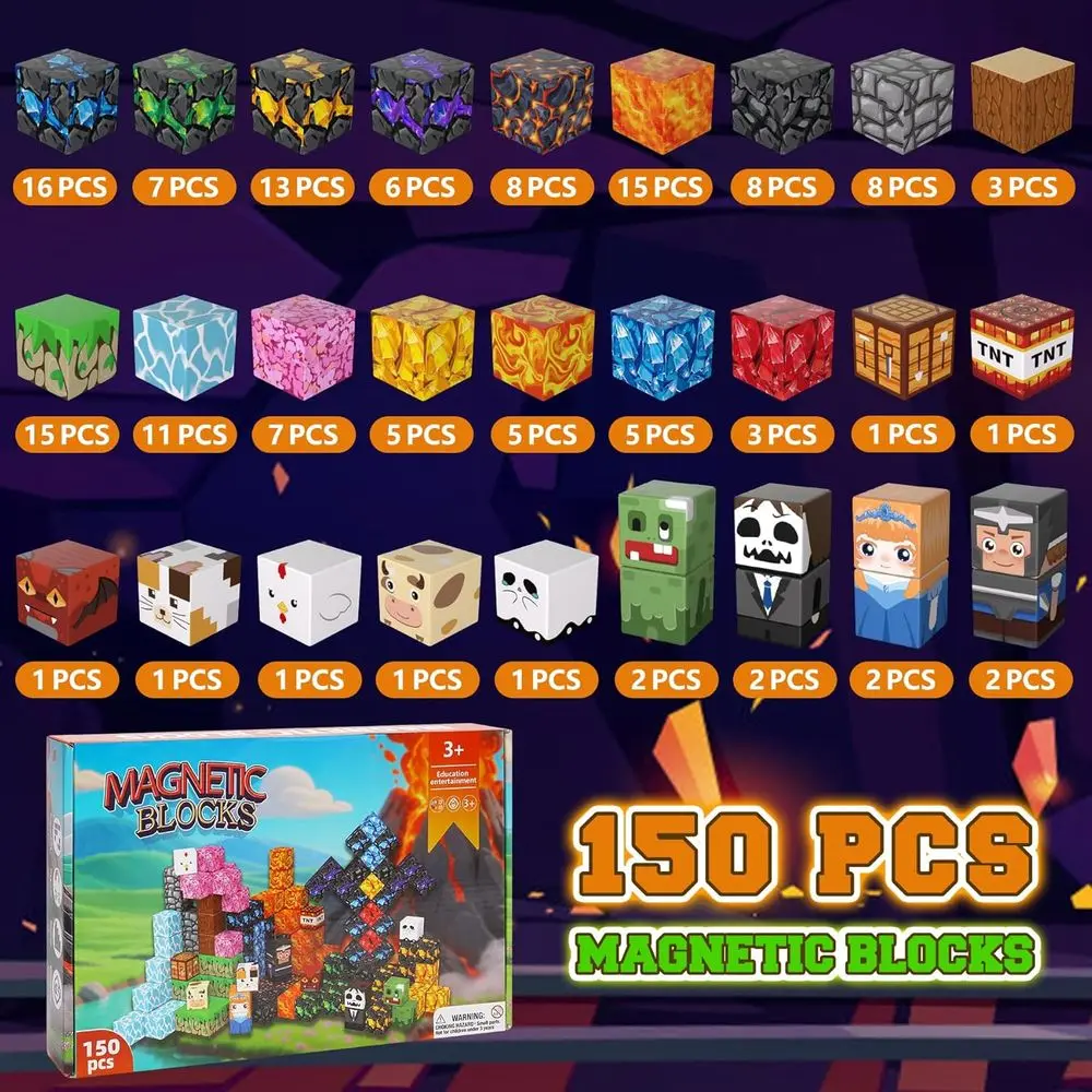 STEM Learning Bloques de construcción magnéticos, juguetes antiestrés para niños, cubos sensoriales para niños pequeños, cubos apilables para regalos de Navidad
