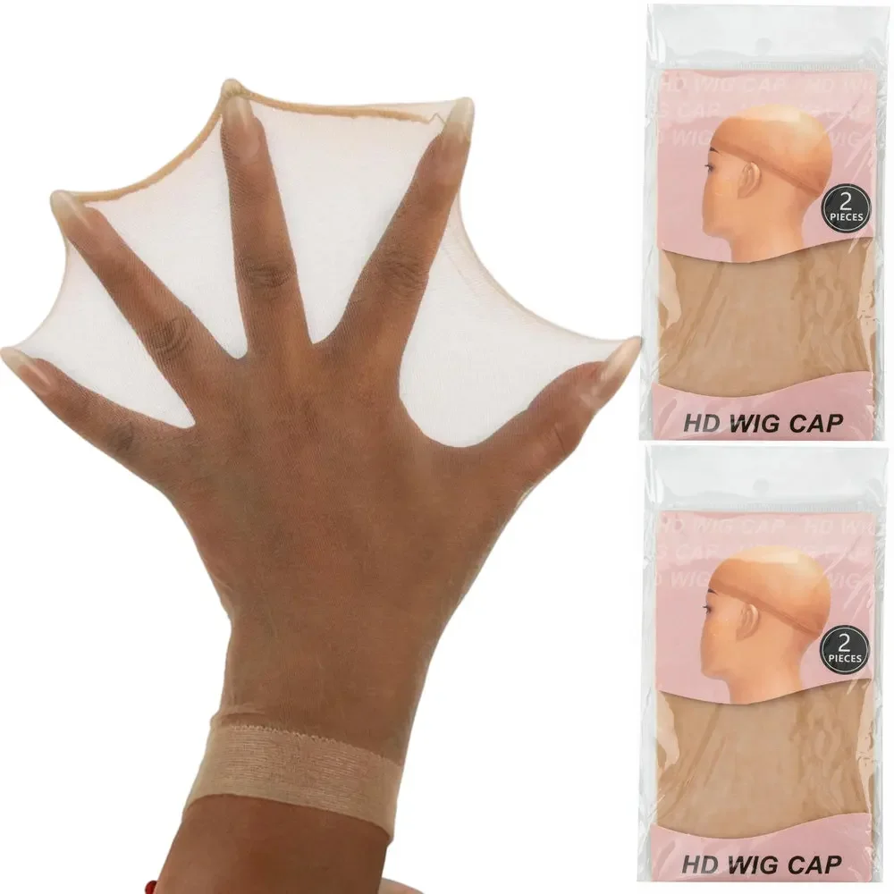 20 Pieces  HD Wig Cap Ultra-thin Invisible Stretchy Stocking Caps for Lace Front Wigs Breathable Wig Caps for Women