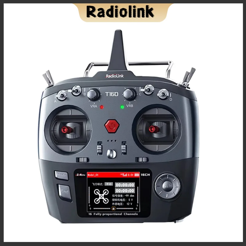 RadioLink T16D 16 Channels RC Transmitter 2.4GHz with R16F Receiver Remote Controller for RC Car Boat Drone