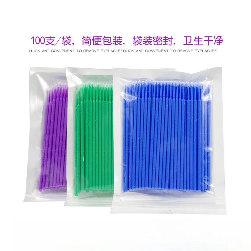 100 Uds. Bolsas de limpieza de hisopo de algodón con varios colores disponibles para ajuste y desinfección de maquillaje Local hisopos de algodón