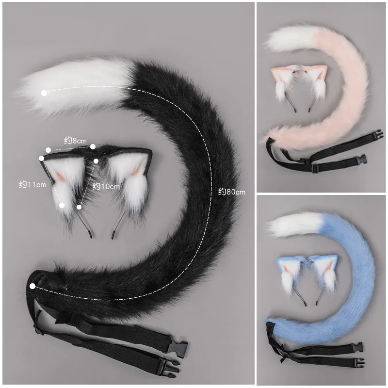 Bandeau oreilles de chat et queue de chat fait main pour cosplay, accessoires Lolita et JK