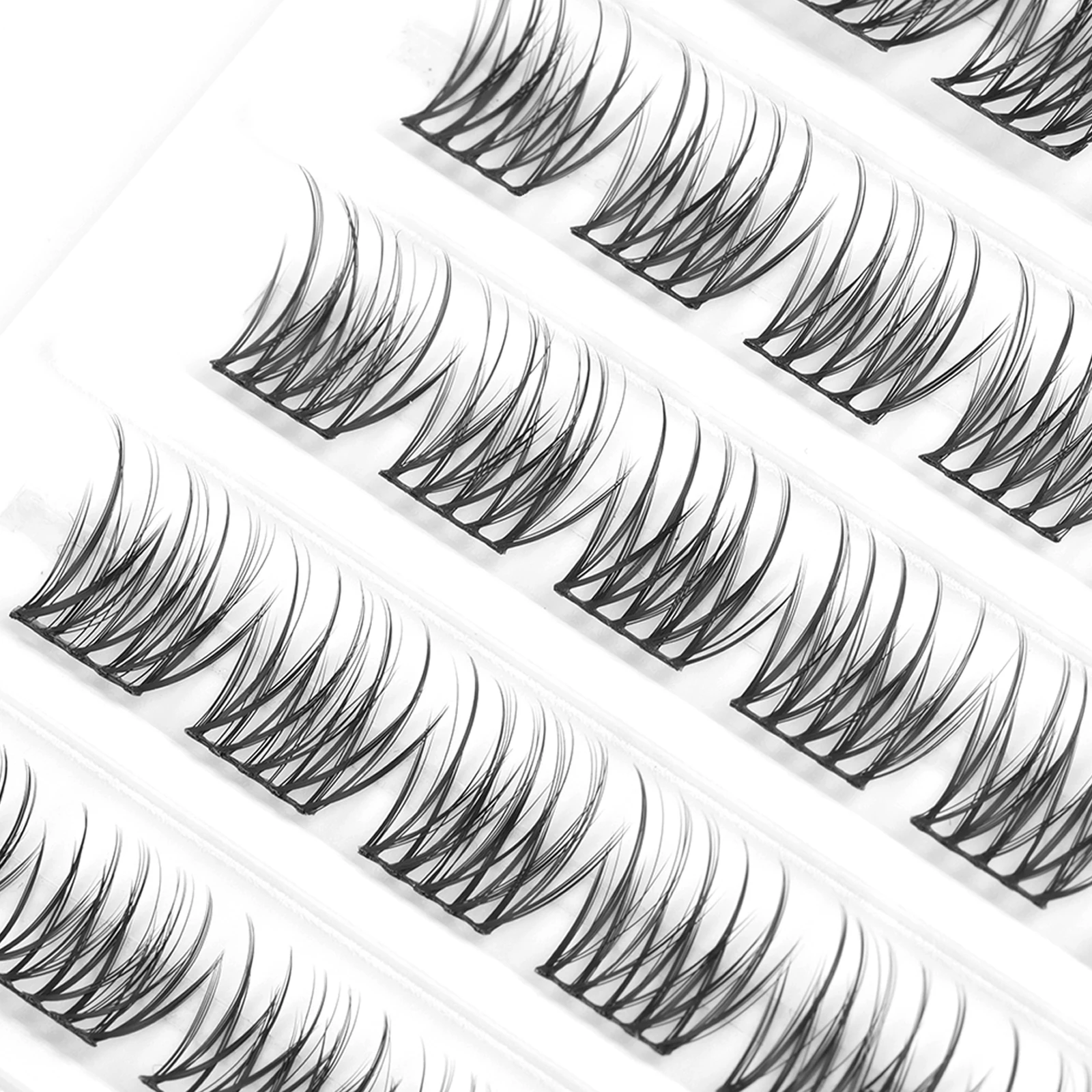 DIY Extensão de cílios individuais, cílios falsos segmentados naturais, cílios macios profissionais, cílios cluster volume, 80pcs