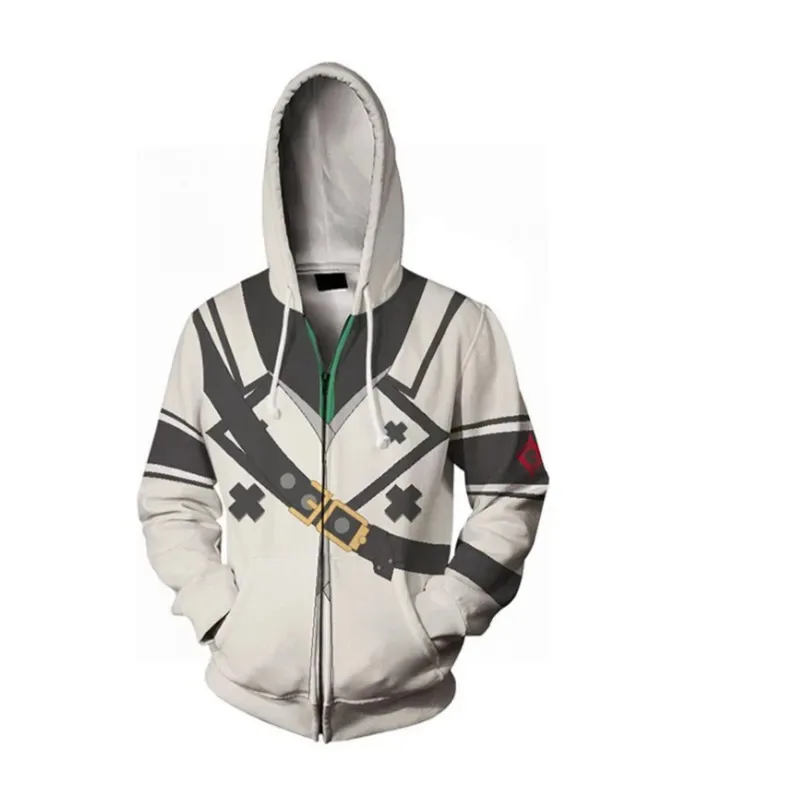 Guilty Gear Bridget Cosplay Hoodie 3D Printed Hooded Sweatshirt Men Women Halloween Casual Streetwear Zip Up Jacket Coat