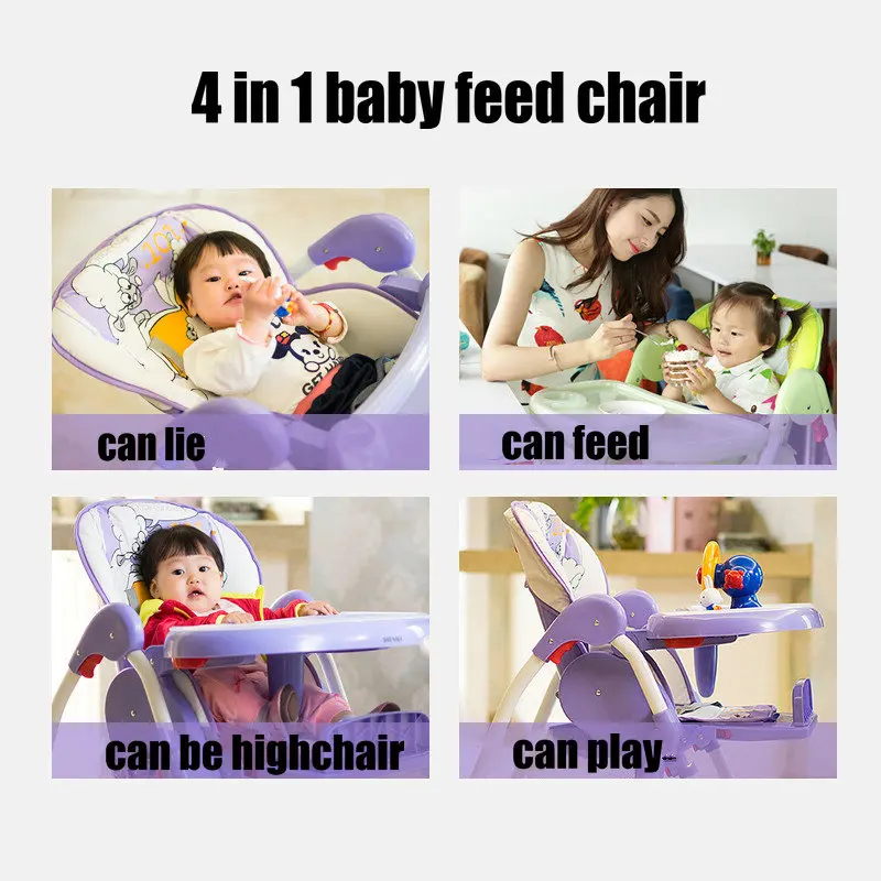 SHENMA Adjust Height Baby Dining Chair, Multifunctional Portable Kds Highchair, Children Table