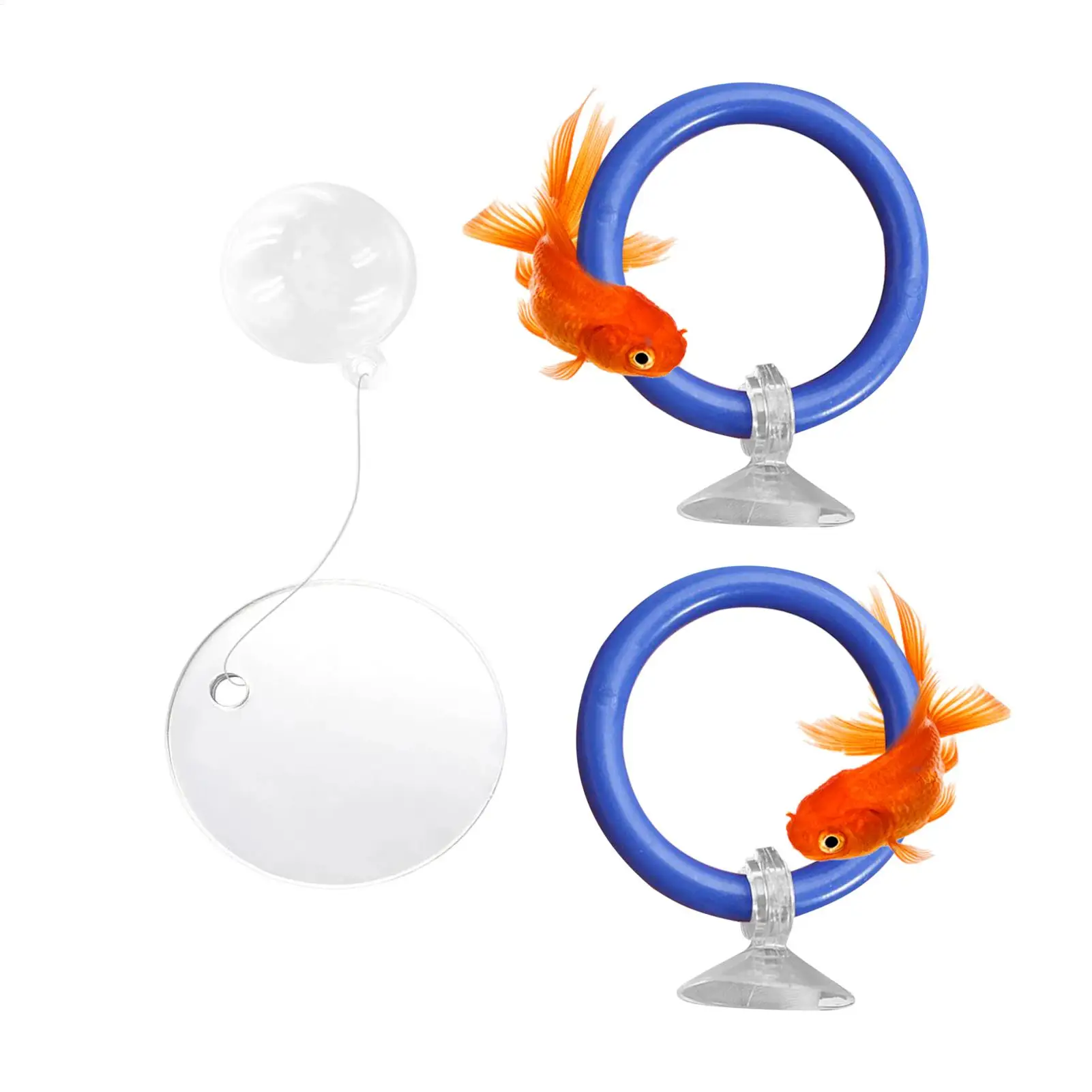 2Pcs Aquarium Betta Mirror With Strong Suction Cup Fish Tank Floating Round Mirror For Fish Betta Flowerhorn Cichlid Training