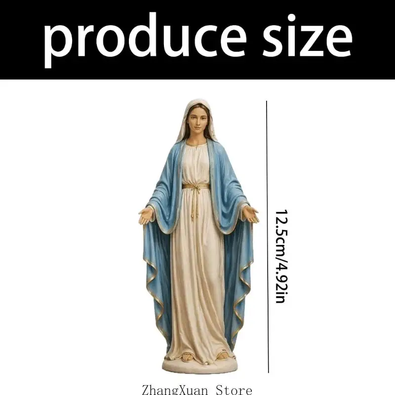 Statue der Jungfrau Maria für katholische Altardekorationen, Figur der seligen Mutter, religiöses Geschenk für religiöse – Detail 6