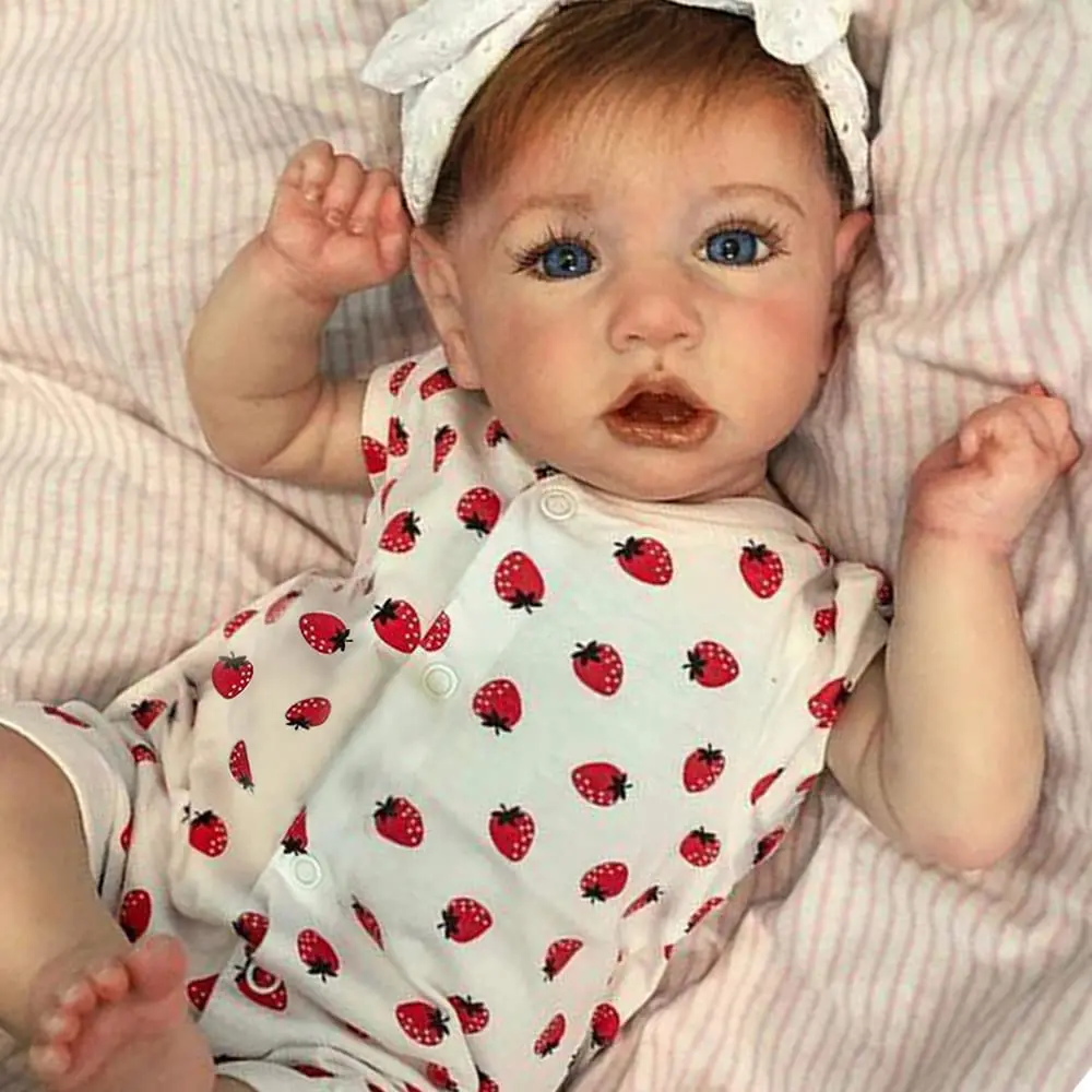 

Lifelike Reborn Baby Doll Girl 55cm Handmade Realistic Newborn Baby Doll Soft Silicone Vinyl Reborn Toddler Doll