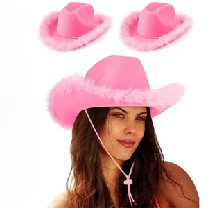 Cowboy hat of serapil, crown of serapil, western cowboy hat, birthday, girl, pink cowboy hat, wedding, single farewell, dress accessories 8 Main Sales Chapeu Cowboy Rosa - №5