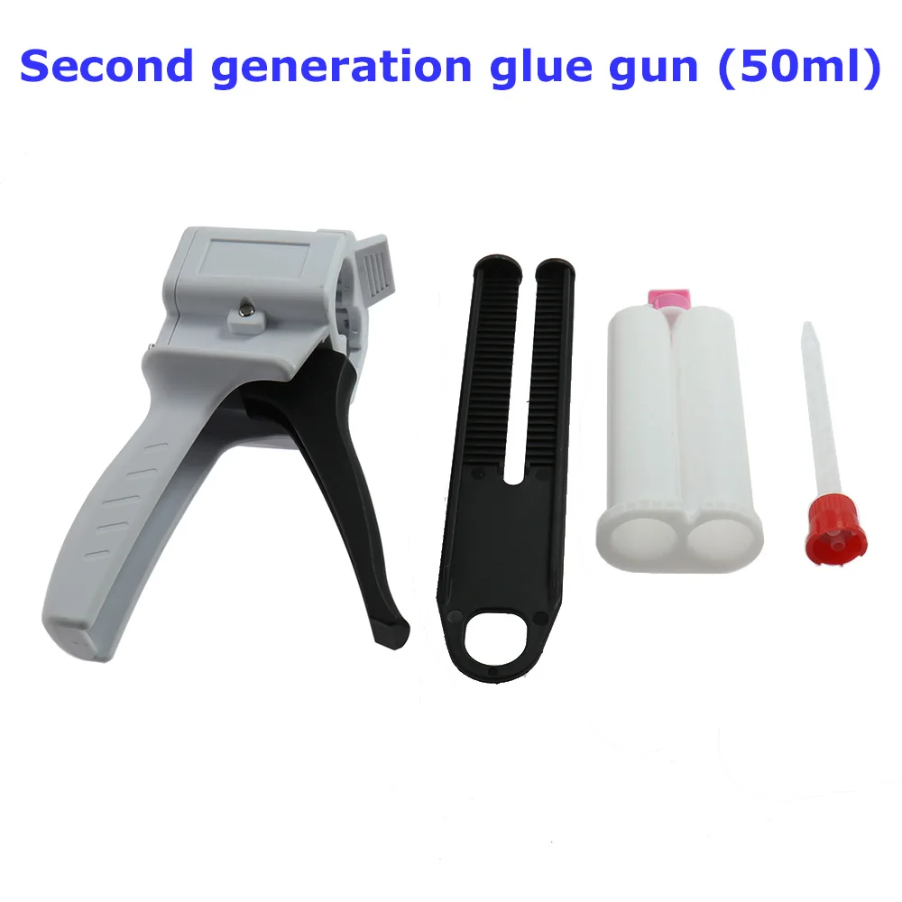 50ml Second Generation Two Component AB Epoxy Sealant Glue Gun Applicator Glue Adhensive Squeeze Mixed Manual Caulking Dispenser