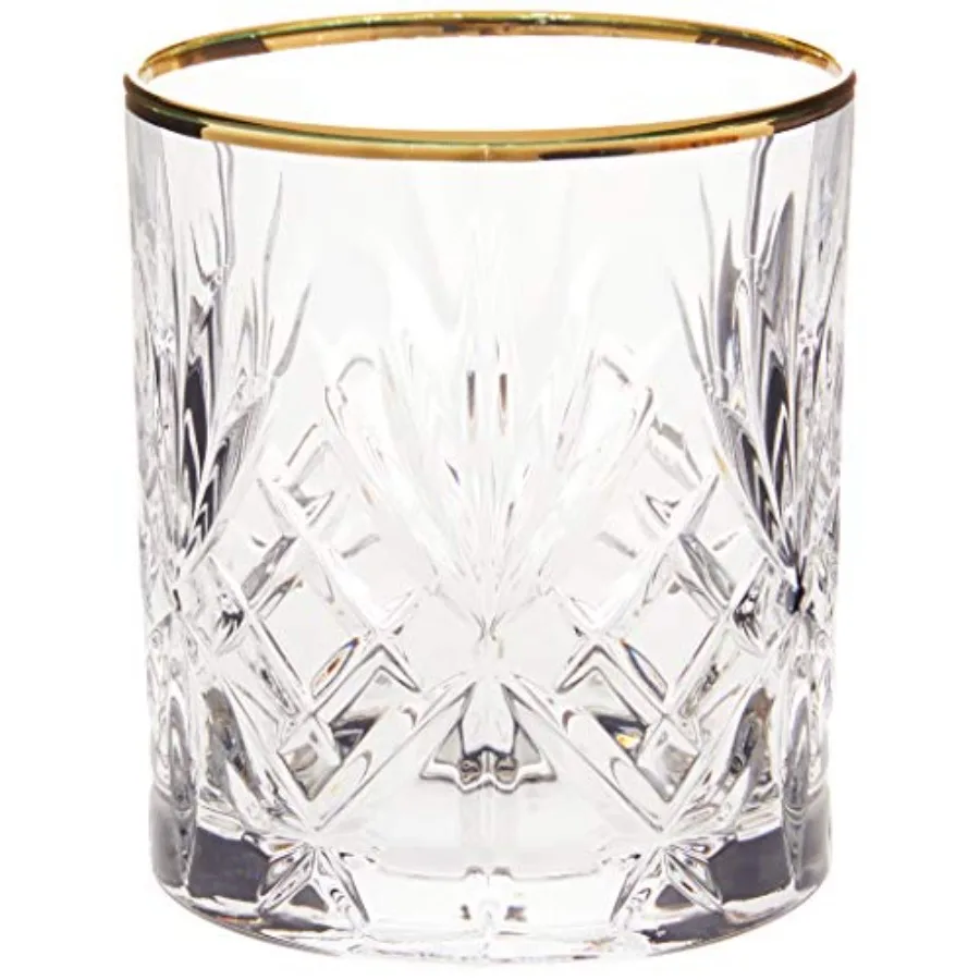 

Siena Collection Crystal Beverage Glass with G Band Design, Set of 4, 10 FL OZ