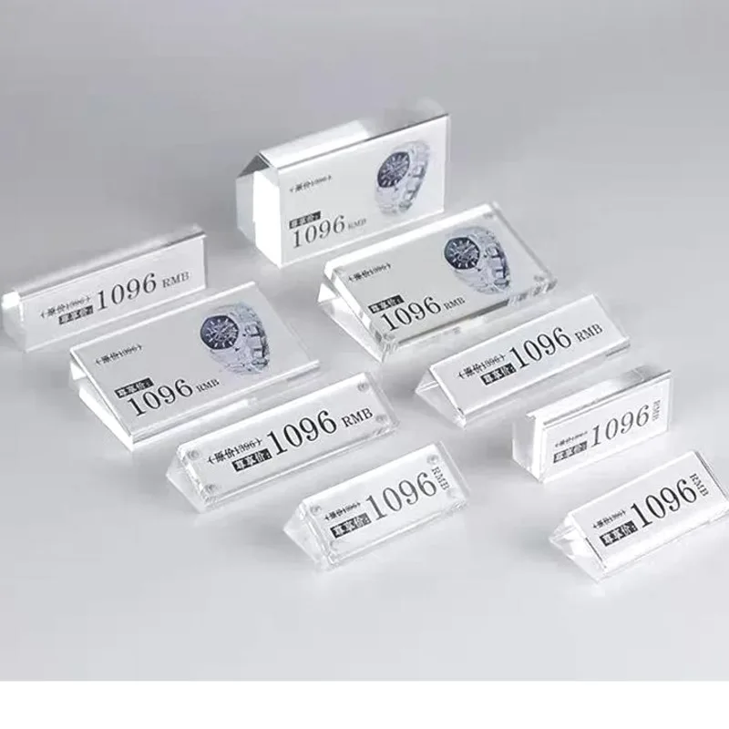 50x20mm Magnetic Price Label Tags Small Menu Price Paper Acrylic Sign Holder Phone Advertising Display Stand