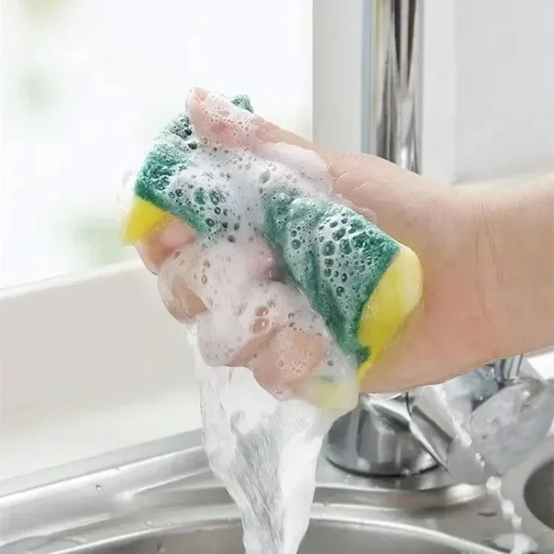 50/1PC Kitchen Dishwashing Sponge Double-Sided Absorbent Soft Sponge Scouring Pad Removing Kits Household Cleaning Brush Sponges