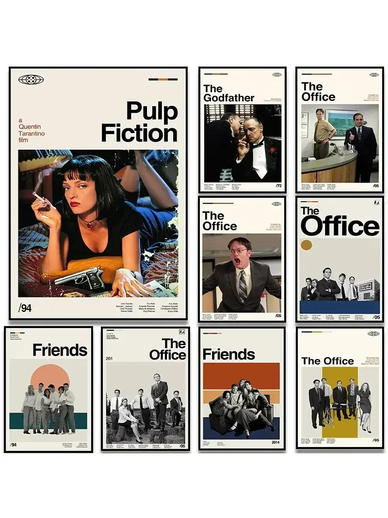 Toile de peinture rétro classique, affiches de Film, amis de bureau, images d'art murales de télévision, cadeau de Film pour salon, chambre à coucher, décoration de maison