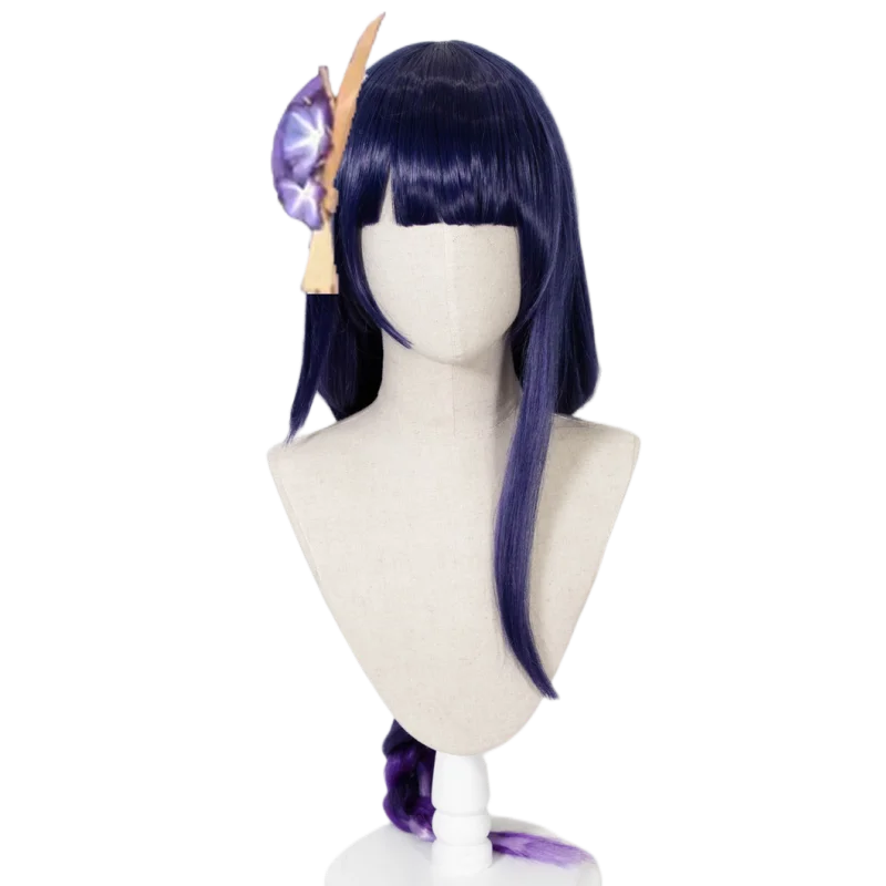 ND Raiden Shogun Cosplay Wigs Hairpiece Genshin Impact Cosplay Cosplay Hair Wigs for Women Comic Con Coser Heat Resistant