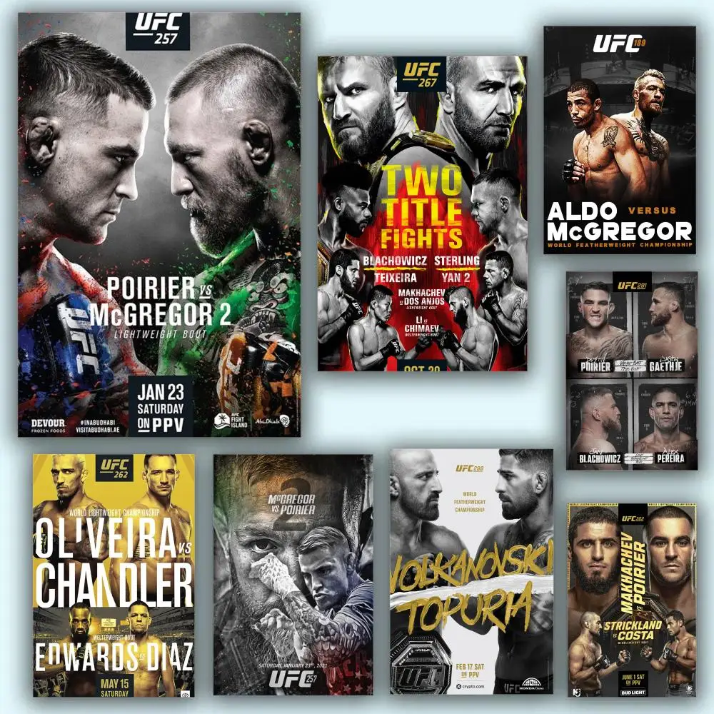 U-Ultimate Fighting Championship UFC Poster HD Anime Hot Theme Singer/OST/Movie-Waterproof Self-Stick Home Decor