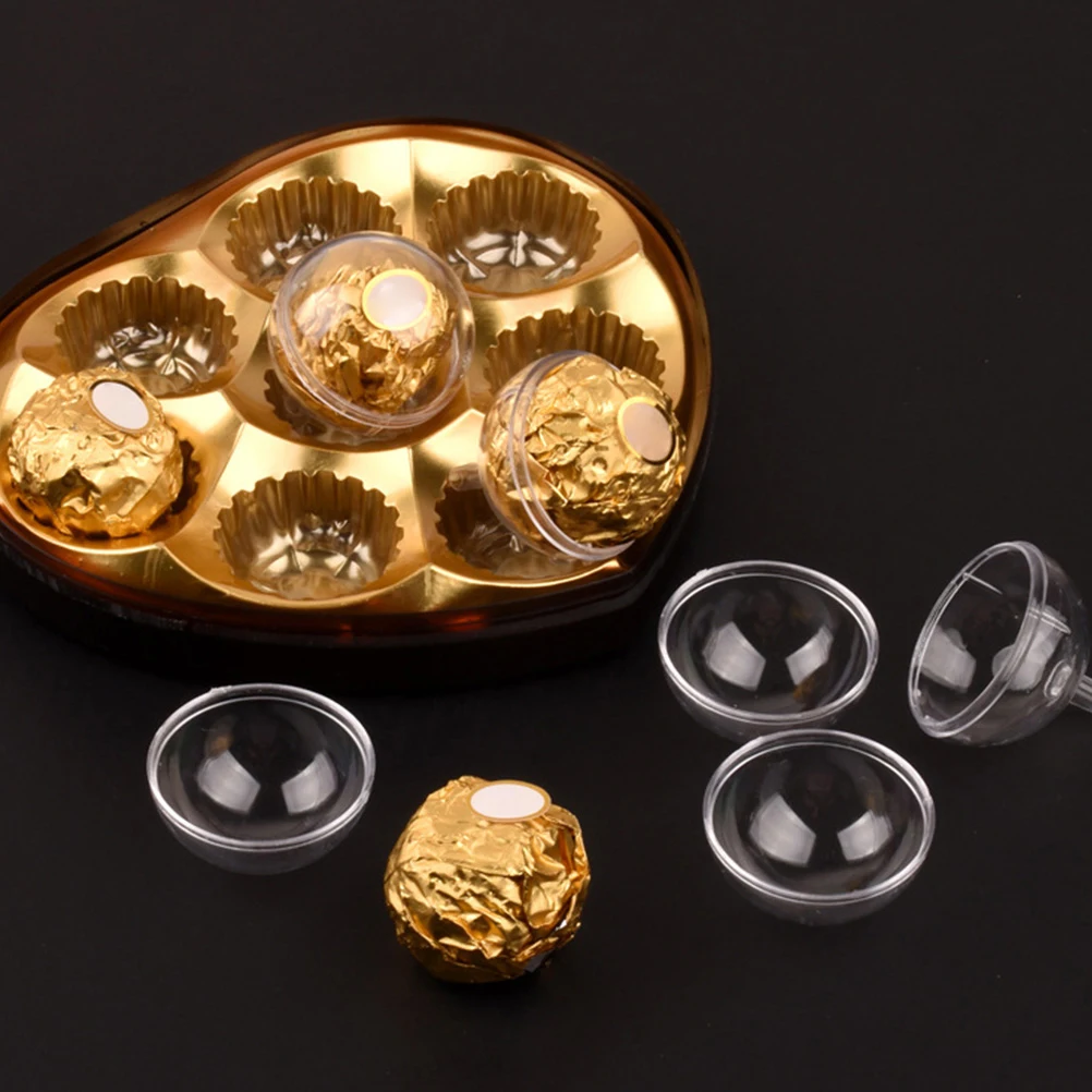 

100pcs Chocolate Bouquet Cups Clear Decorative Wrapper Hollow Transparent Holder ies Chocolates Packaging Ball
