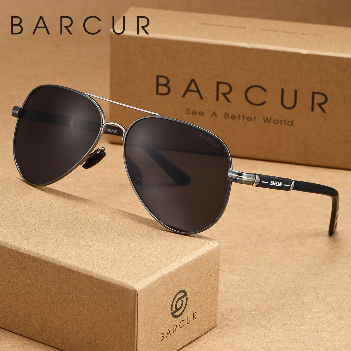 

BARCUR женские поляризационные солнцезащитные очки в металлической оправе в повседневном стиле, модная одежда, мужские спортивные очки для вождения, брендовая упаковка, подарок
