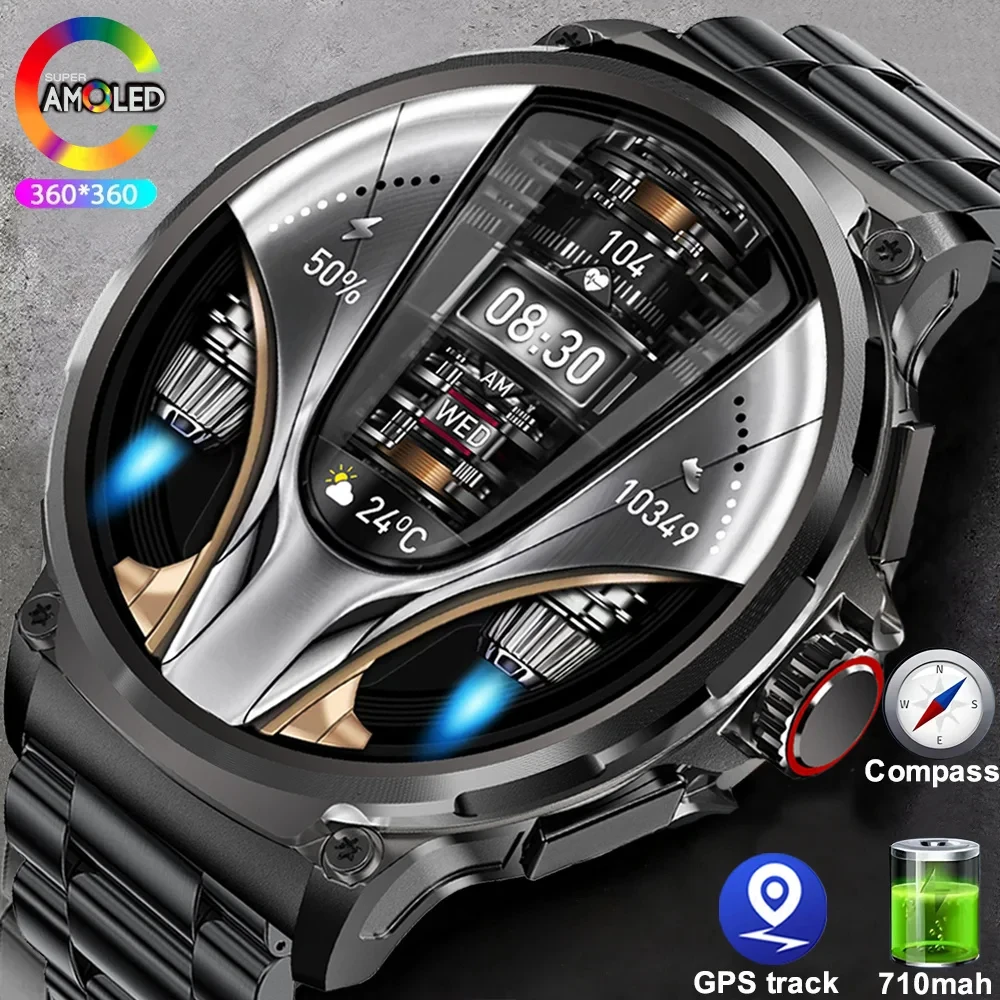 

Flagship New Smart Watch Men 710mAh Large Capacity Battery Outdoor Flashlight Bluetooth Call Waterproof Sport Fitness Gift