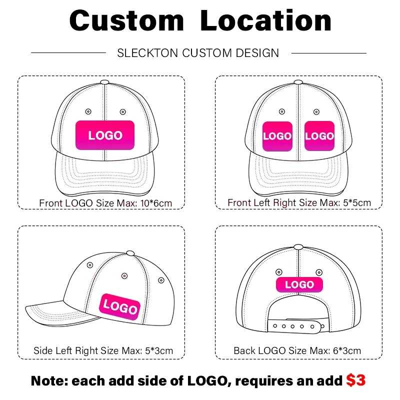 SLECKTON Custom Logo Baseball Cap Unisex Summer Camouflage Embroidery Design Brand Picture Print DIY Sun Hat for Men view 3