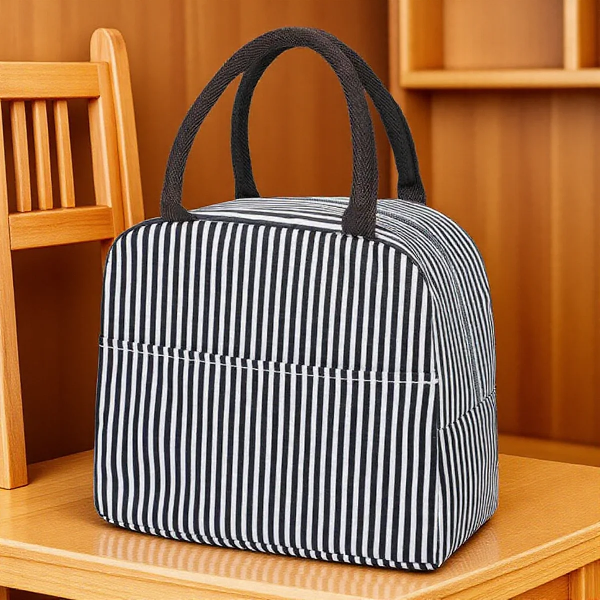 Fiambrera térmica con patrón funcional, bolsas térmicas de lona con aislamiento portátil para comida, Picnic, para mujeres y niños