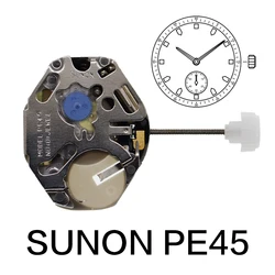 PE45 Quartz Movement China Sunon 2 Hands Small Second Watch Repair Accessories Chinese A Cheap Alternative To 1L45 Movement