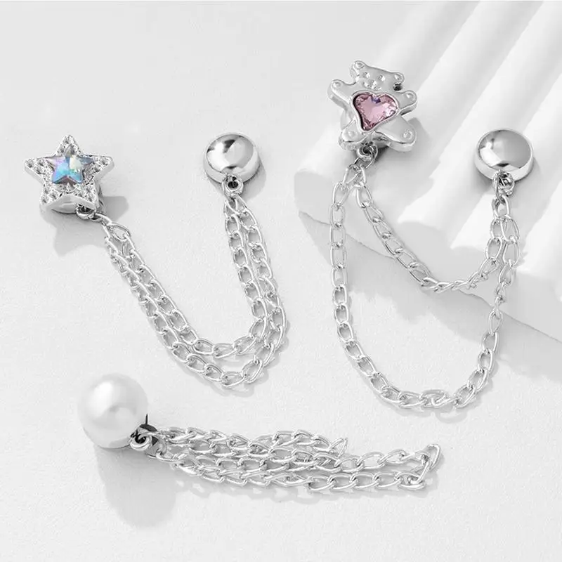 2 Stück Multifunktionale Magnetische Kleidungsklammern mit Kette, Metall-Jeansknopf-Clips, Magnetische Befestigungsnadeln für Kleidung, Schals, Hosenbeine und Manschetten – Detail 14