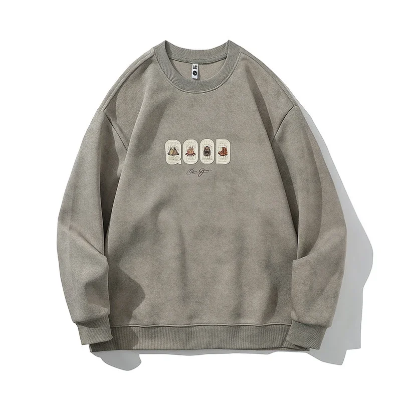 500g Heavyweight Men's Hoodie 3D Embossed Cat Print 64% Cotton 36% Poly Blend Harajuku Streetwear Fall Winter