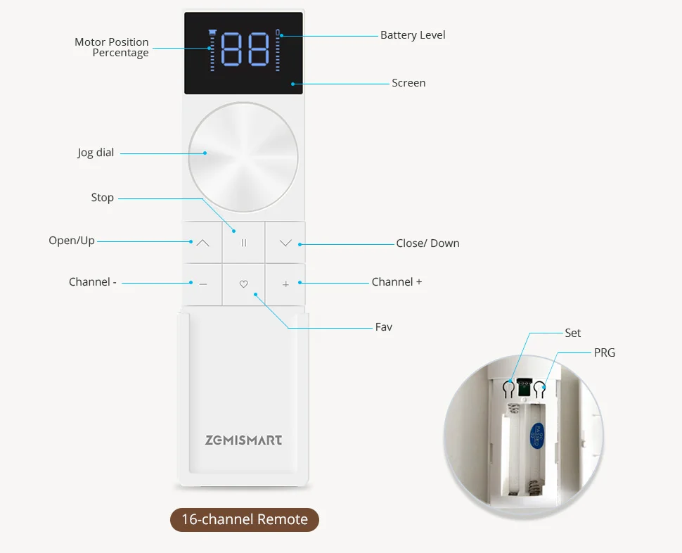 Zemismart ZM25Z Zigbee Rolladenmotor Kompatibel mit Tuya 38mm Rohr Elektrischer Motor für Jalousien Alexa Google Home Sprachsteuerung – Detail 12