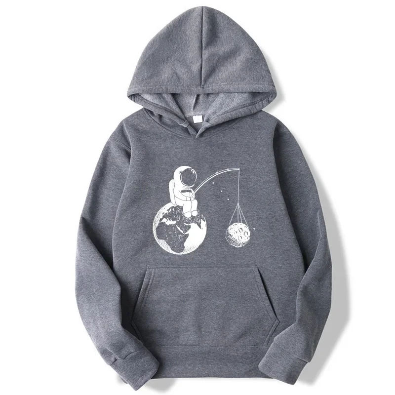 Fashion Brand Men\'s Hoodies Astronaut funny design printing Blended cotton Spring Autumn Male Casual hip hop Sweatshirts hoodie