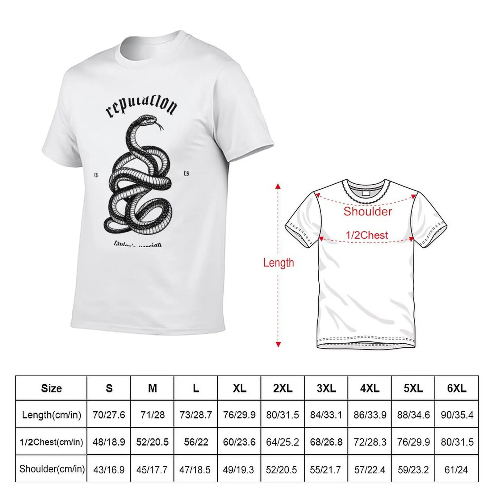 reputation TV snake T-Shirt Plus Size Outdoor Casual Top