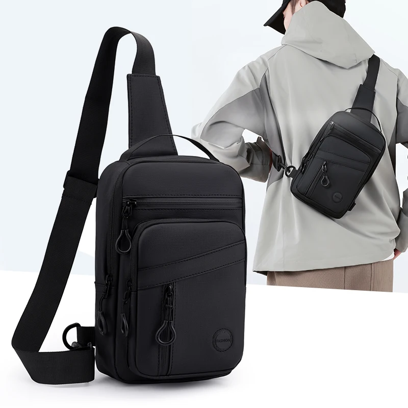

Lightweight Waterproof Nylon Chest Bag Men Multipurpose Sling Crossbody Backpack For Hiking Outdoor Sports Daily Commute Travel