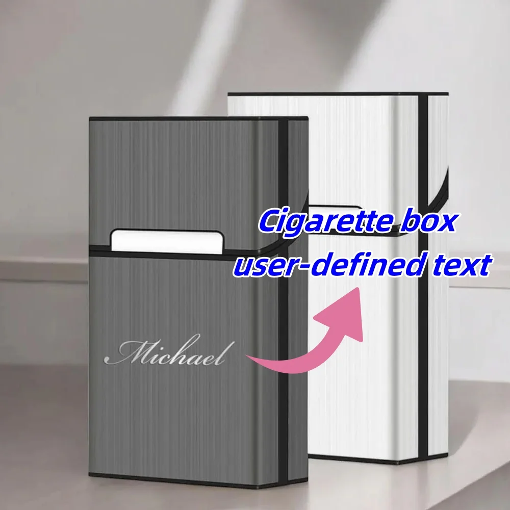 

Customized Personalized Aluminum Alloy Cigarette Case Portable Large Capacity Magnetic Buckle Flip Cover Cigarette Storage Box
