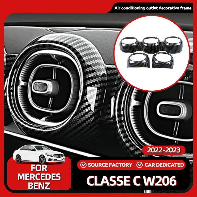 

Interior Mouldings For Mercedes Benz C Class W206 S206 C200 C220 C300 2022 2023 Car Dashboard AC Air Outlet Vent Ring Frame Cove