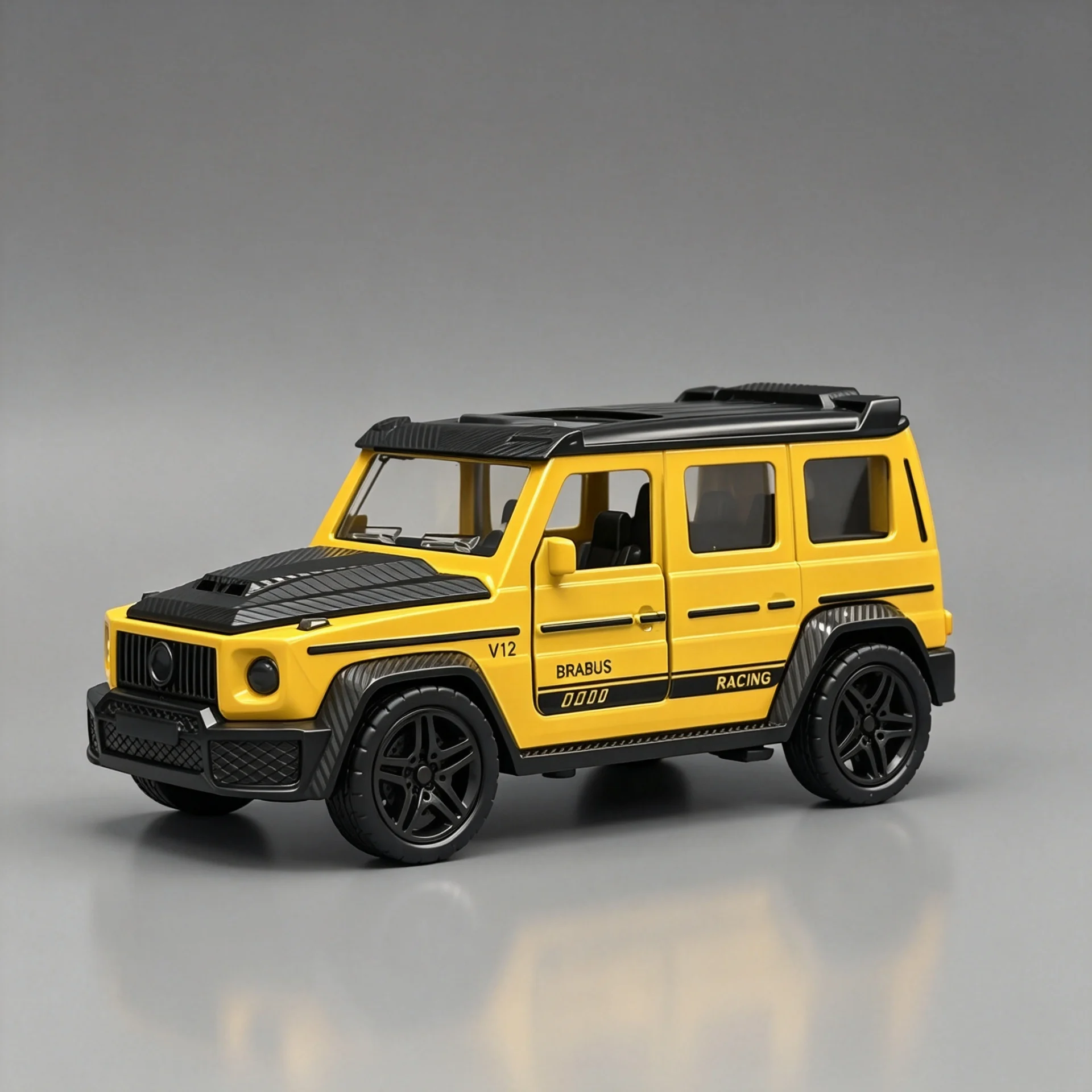 1:36 Alloy Diecast SUV Car Model Toy Vehicle Pull Back Function with Openable Doors Hood Rear Door for Kids Gift and Home Displa