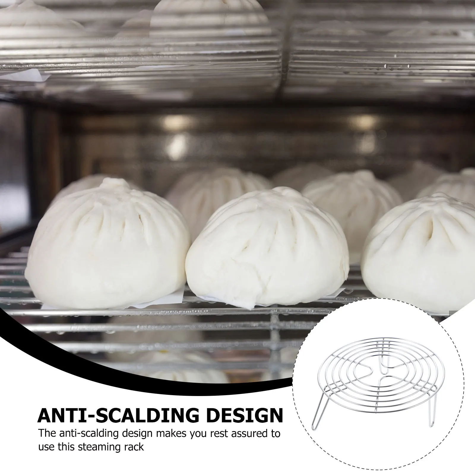 

Stainless Steel Steamer Rack Round Kitchen Cooking Steam Stand Multi-Use Heavy Duty Household Cooling Rack Waterproof