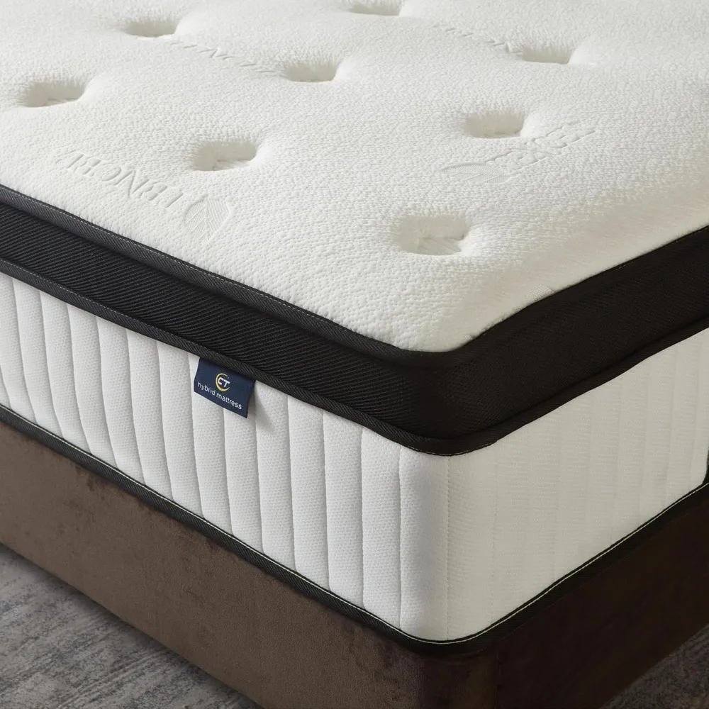 

Full Size Mattress, 10 Inch Hybrid Mattress in a Box, Memory Foam and Pocket Springs, Fiberglass Free, Soft and Breathable, Medi