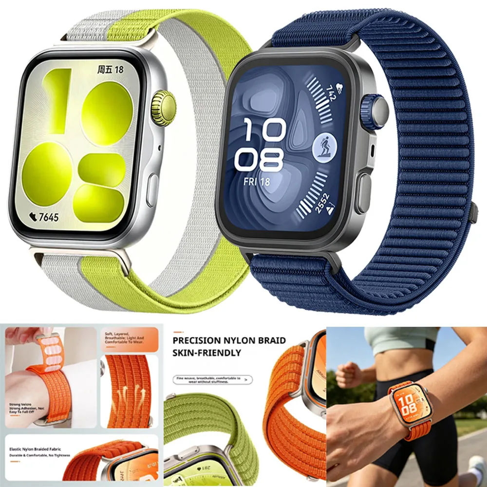 Offizielles 1:1 geflochtenes Nylonarmband für Huawei Watch Fit 5 Pro 4 Pro, komfortables Armband für Huawei Watch 5/4/3 Correa