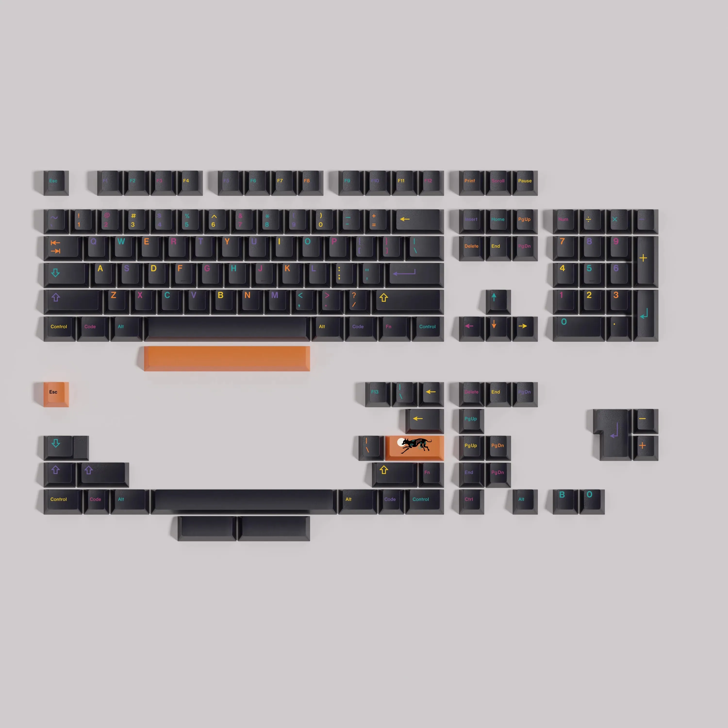1 Set GMK Mictlán Key Caps PBT 5 Sides Dye Sub Keycaps Cherry Profile Keycap For MX Switch Keyboard Double B Split 7U Spacebar