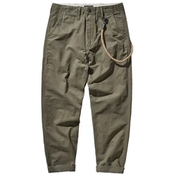 Heavy autumn and winter thick Japanese retro fashion brand overalls men's straight loose casual pants tapered feet pants