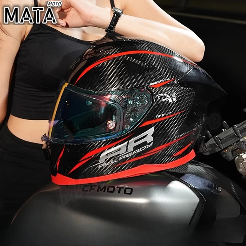 

HOT Carbon Fiber Motorcycle Helmet Full Face Safety Motobike Scooter Casco Moto Modular Capacetes Helmets Full Face Casco Unisex